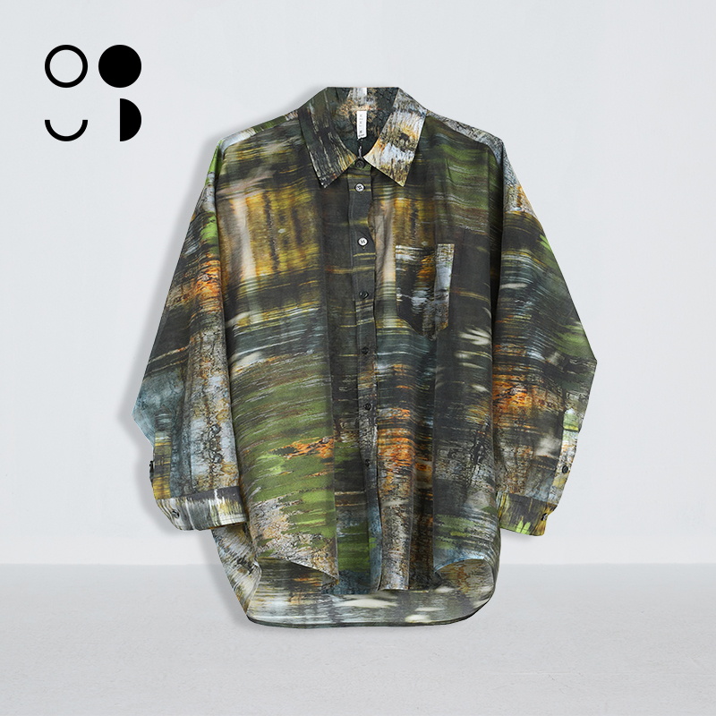 未觉莱赛尔长袖宽松衬衣