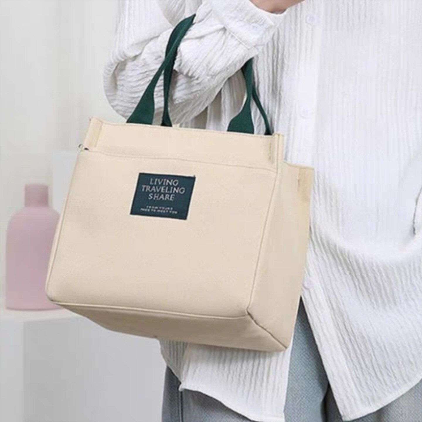 包包时尚小巧新款帆布手提包上班族饭盒手提袋大容量托特包收纳包