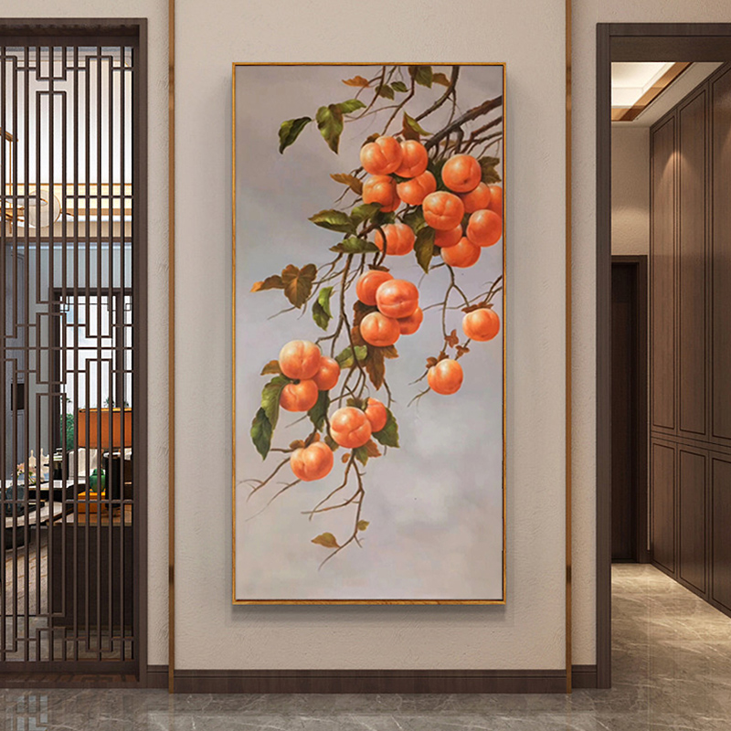 事事如意玄关装饰画柿子