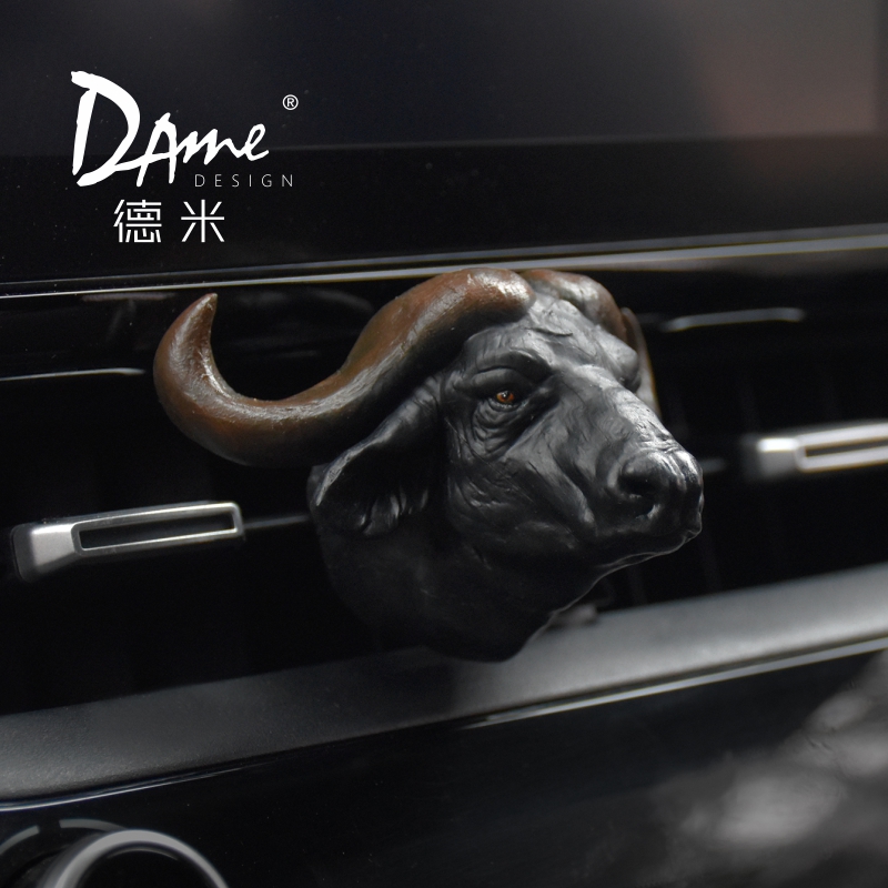 德米非洲水牛车载仿真挂件