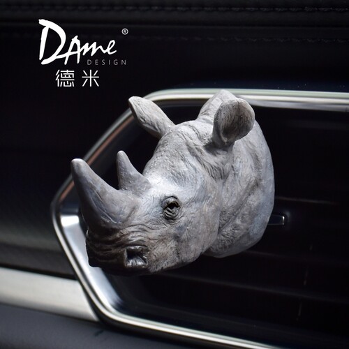 DAME德米仿真犀牛扩香石摆件