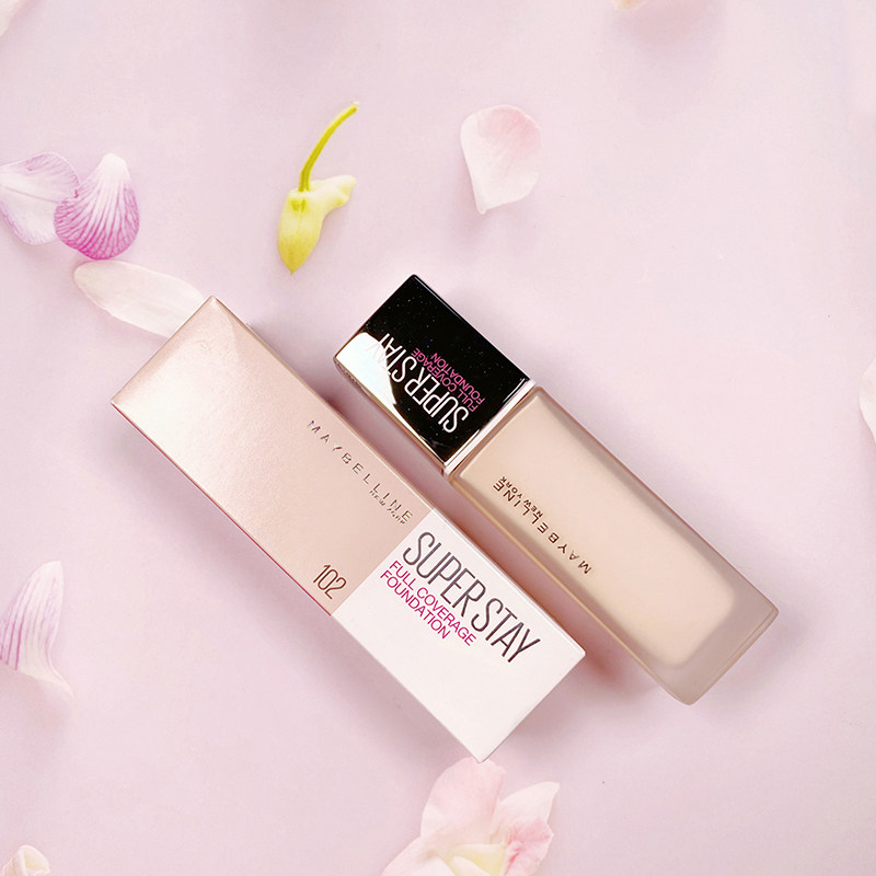美宝莲maybelline定制巨持妆粉底液super stay控油持久自然雾面
