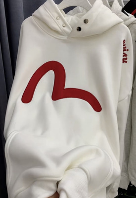 美式高街字母刺绣连帽卫衣加绒潮