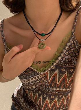 十字链女圆环圆环吊坠双层