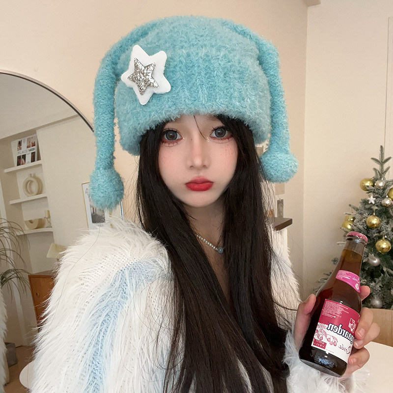 y2k可爱毛线帽子女秋冬毛