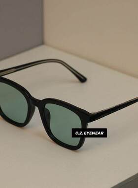 晚霞色偏光方形近视太阳镜