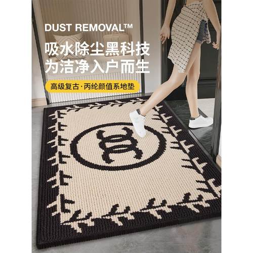 轻奢高级入户门地垫耐脏免洗家用吸水除尘地毯防滑大门口门垫脚垫