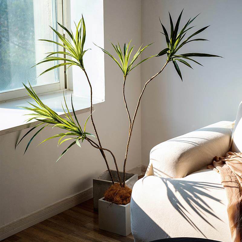 北欧仿真绿植千年木家居盆栽摆件室内客厅大型假植物龙血树装饰