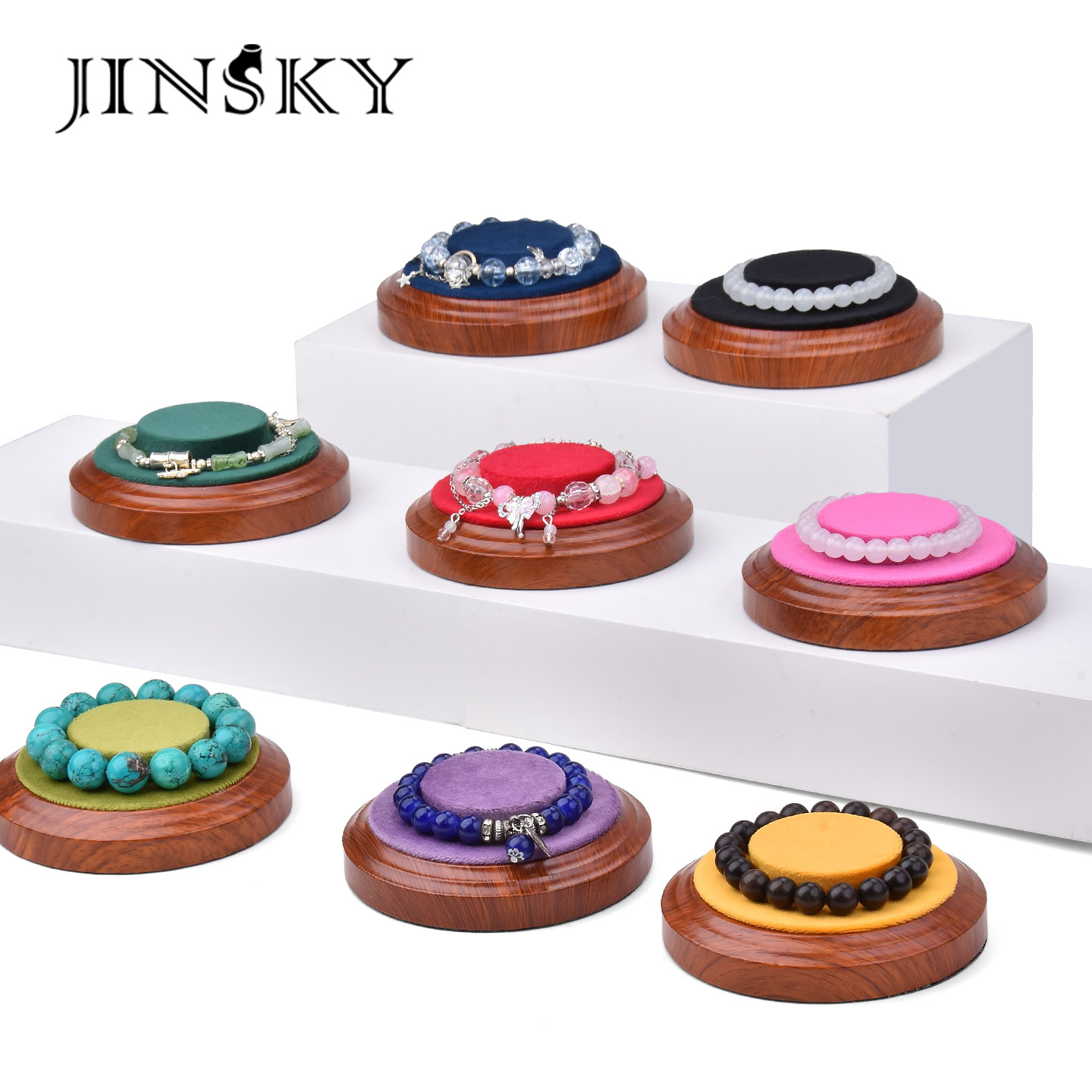 ins木手串展示盘文玩串珠盘圆珠宝饰品陈列收纳拍照道具手围托盘