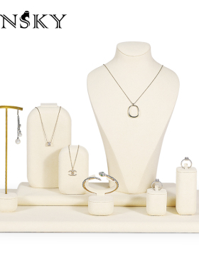 珠宝橱窗首饰展示架柜台陈列套台圆角项链耳环人像脖子饰品摆件