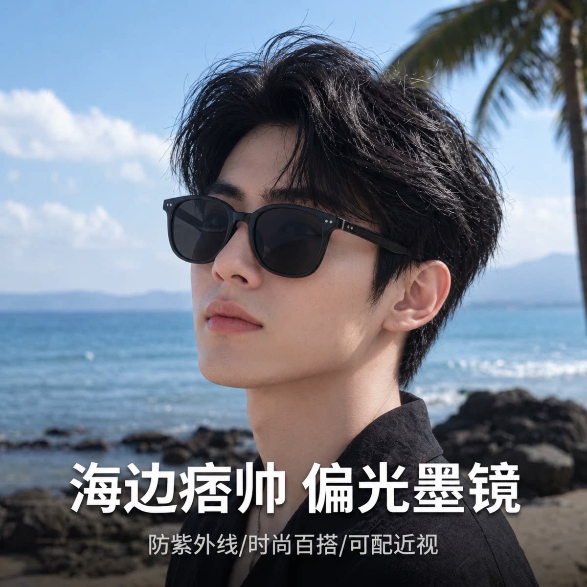 高级感男士墨镜配近视偏光夏天海边2026新款开车专用驾驶太阳镜