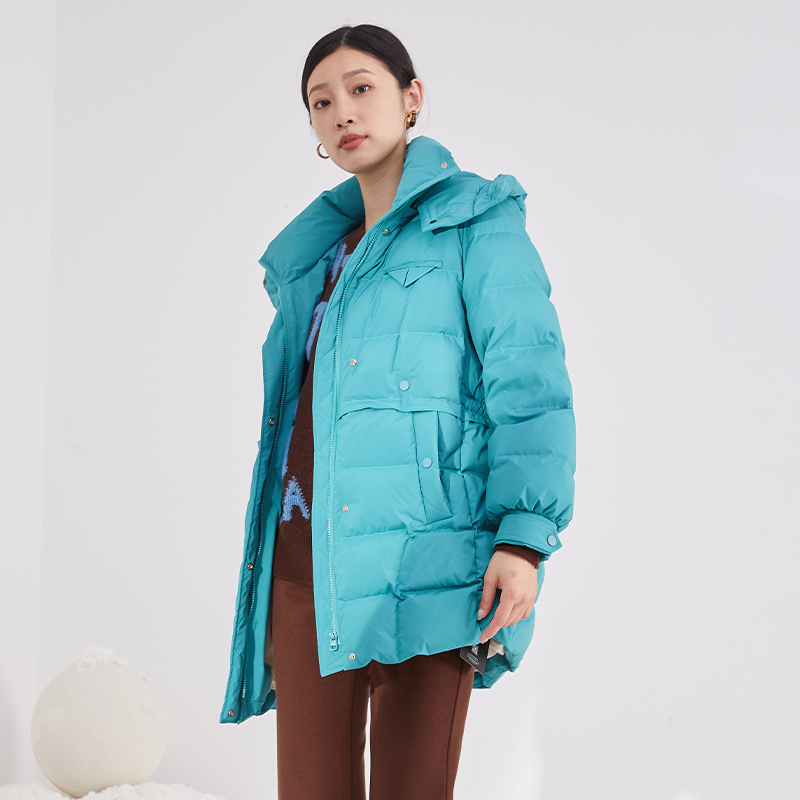 杨门羽绒冬季服中长款连帽