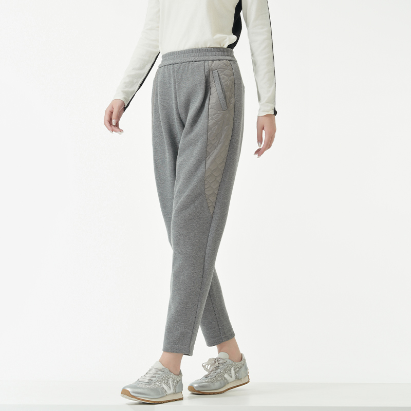 杨门松紧腰拼接哈伦裤