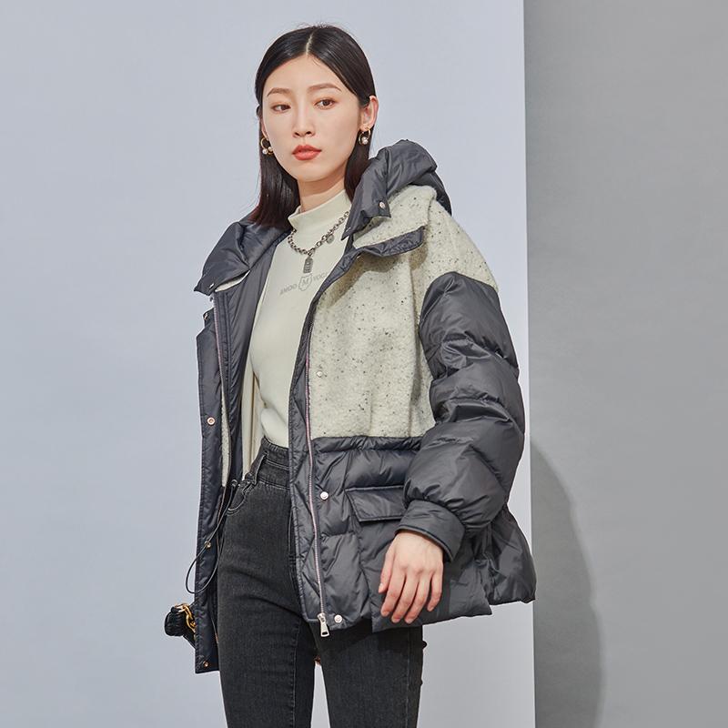 短款羽绒服杨门通勤连帽
