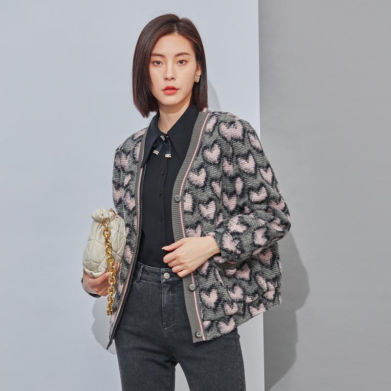 灰色短外套开衫杨门淑女