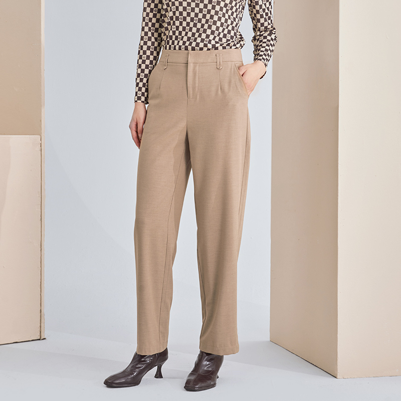 杨门通勤秋装纯色长裤裤子