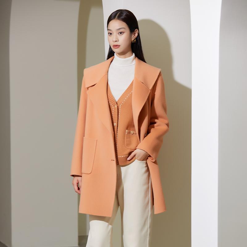 中长款毛呢大衣杨门淑女