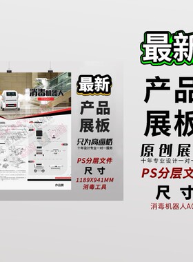 A0产品设计展板文创ui作品包装设计等PSD分层展板ps模板