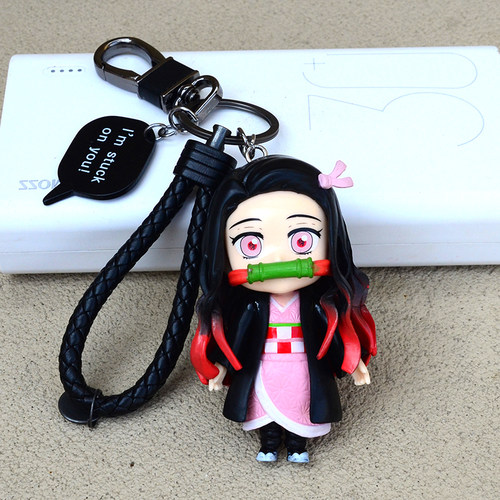 鬼灭之刃手办周边豆子善逸钥匙扣