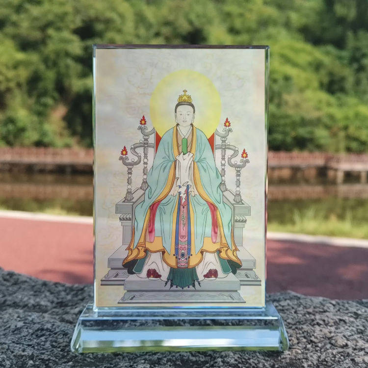 定制紫虚元君魏华存画像水晶摆件桌面工艺品装饰摆台摆设家居创意