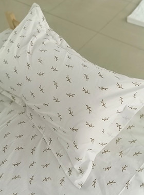 酒店布草宾馆枕套纯棉小麦穗黄色全棉涤棉白色养老院医院老年公寓