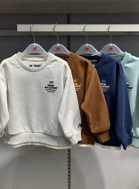 NEW BALANCE/NB童装2025秋款男女童休闲针织运动套头卫衣7ZF31053