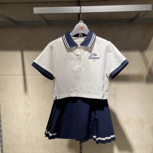 NEW NB童装 26夏女学院风翻领POLO衫 百褶裙两件套2SG21252 BALANCE