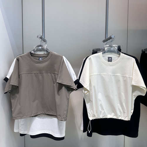 NB休闲梭织透气圆领短袖T恤