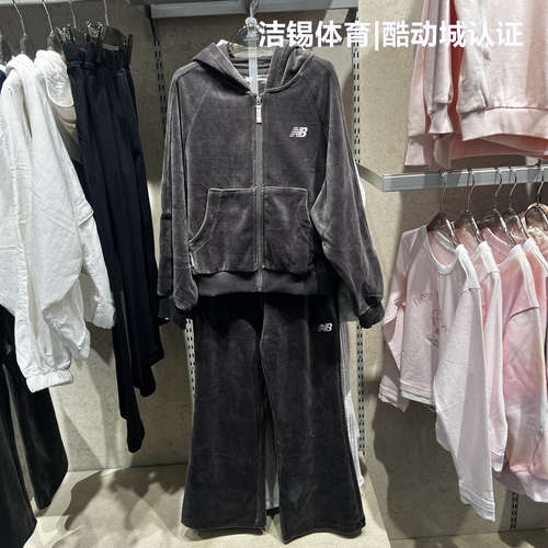 NB女童丝绒运动套装连帽外套长裤