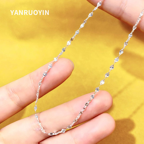 S999纯银项链雪花设计简约锁骨链