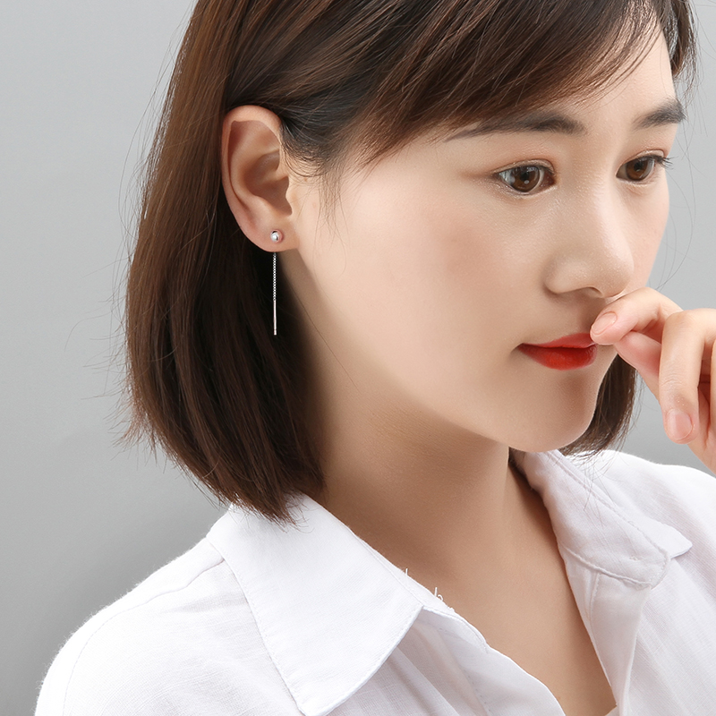 纯银耳线女短款精致金冷淡风