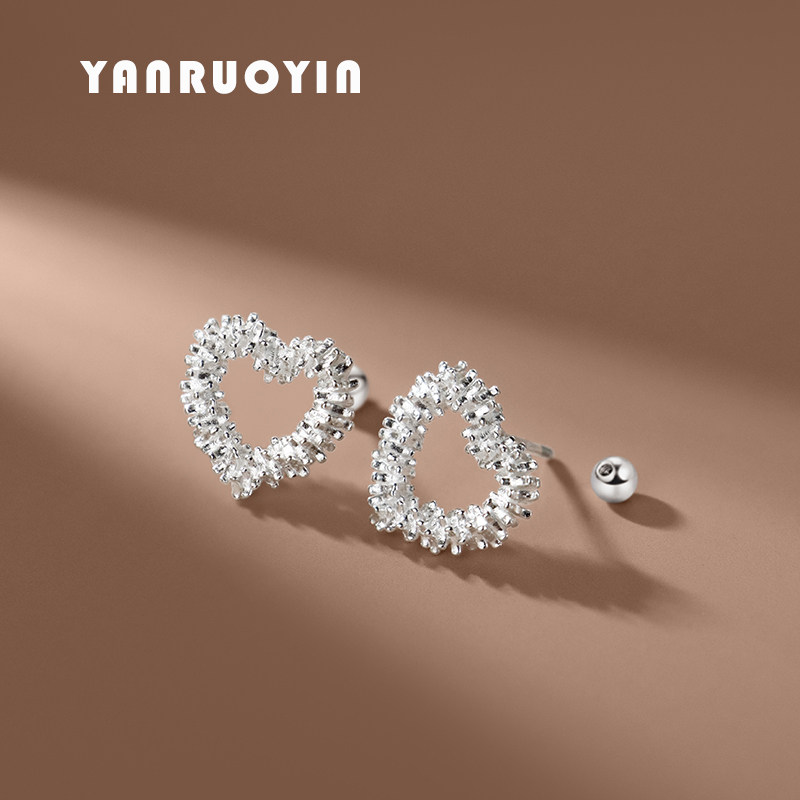 999纯银耳钉女镂空爱心设计简约精致气质小众睡觉不用摘足银耳饰,饰品/流行首饰/时尚饰品新,耳钉,淘宝优惠券,粉丝福利购,淘宝优惠卷