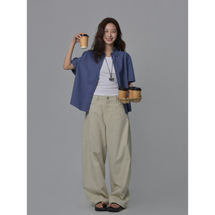 LIL CHER 报恩裤型/弧形分割线牛仔裤女春夏松弛感柔软廓形弯刀裤