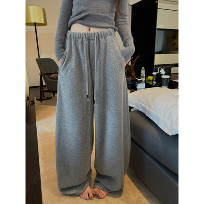 桑蚕丝绵羊毛松弛懒裤裤子长裤