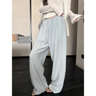 夏新款 LIL 长裤 &凉感天丝亚麻松紧腰松弛感宽松阔腿裤 CHER汤汤裤