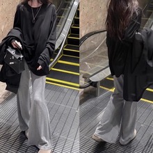 LIL CHER 软糯透气高克重羊毛天丝T恤慵懒宽松显瘦防晒打底衫女