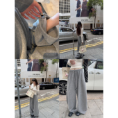 秋冬裤 LIL CHER店主力推芝士奶盖桑蚕丝绵羊毛松弛淡然慵懒懒裤 子