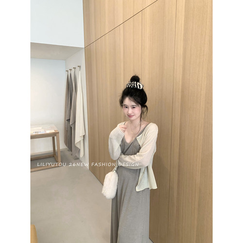 中长款针织内搭背心连衣裙女夏
