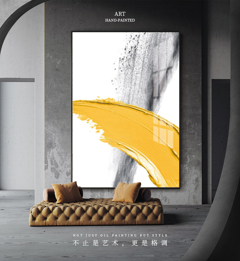 纯手绘客厅几何抽象油画简约现代装饰画客厅卧室床头沙发书房挂画