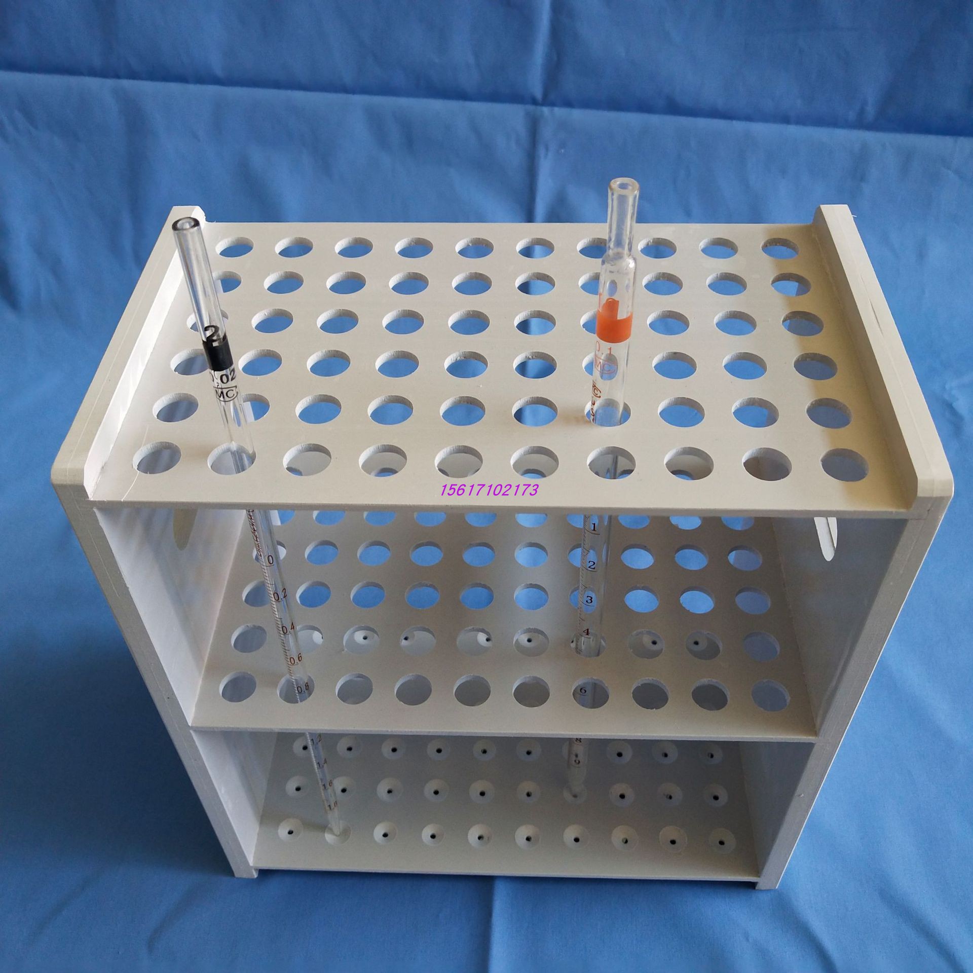 移液管架 耐酸碱塑料吸管架60孔刻度吸管架 刻度吸管放置架可定做