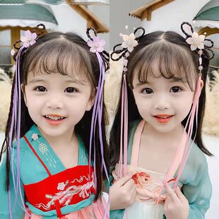 儿童汉服发饰古风头饰女童新款仙气小女孩流苏发夹超仙唐装配饰