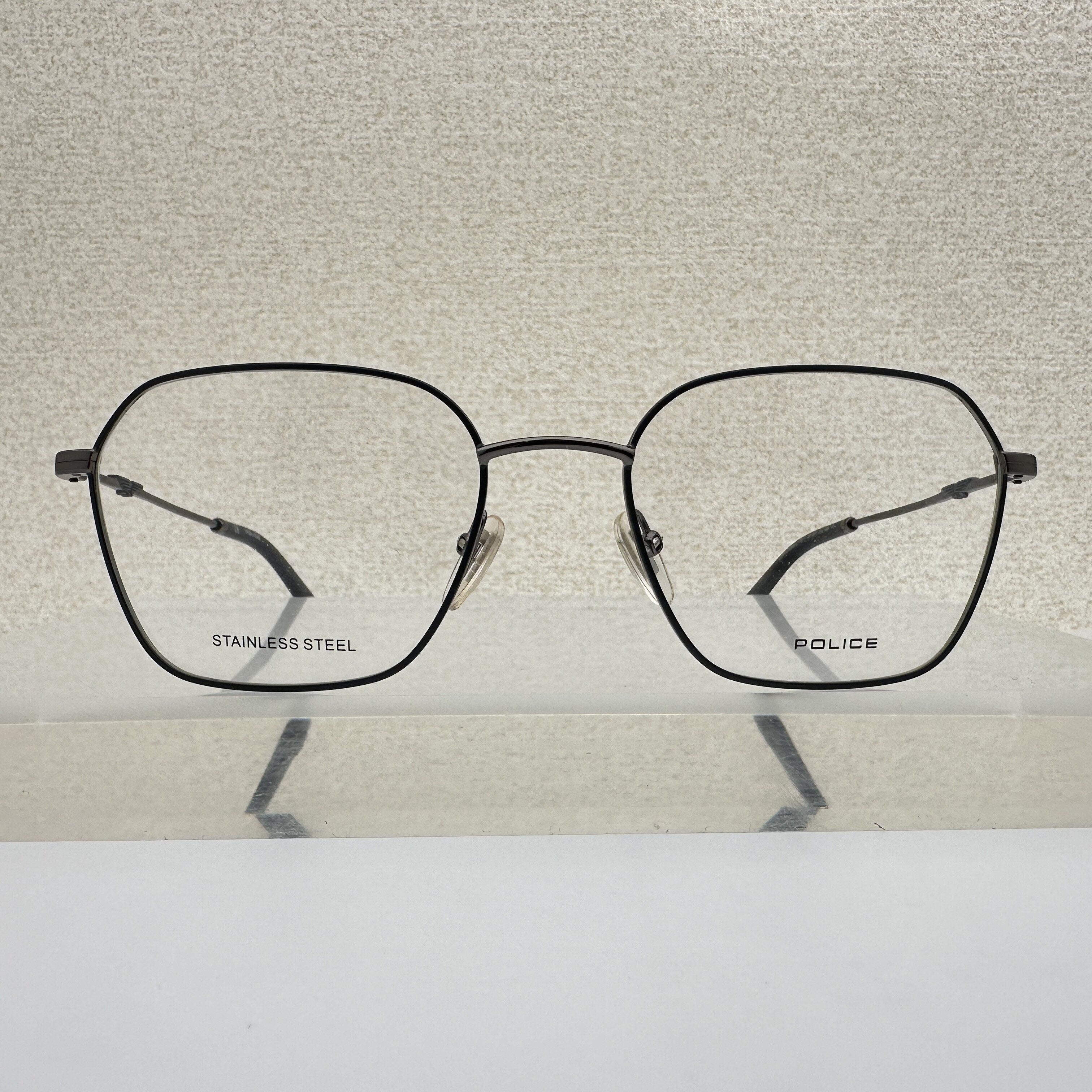 意大利police眼镜框男款可配近视VPLB51多边形方框大脸73