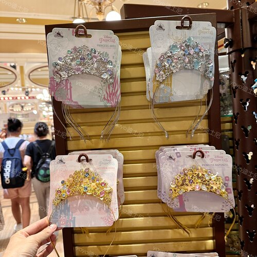 香港迪士尼 美人鱼长发灰姑娘爱洛公主 儿童卡通皇冠装饰头饰装扮