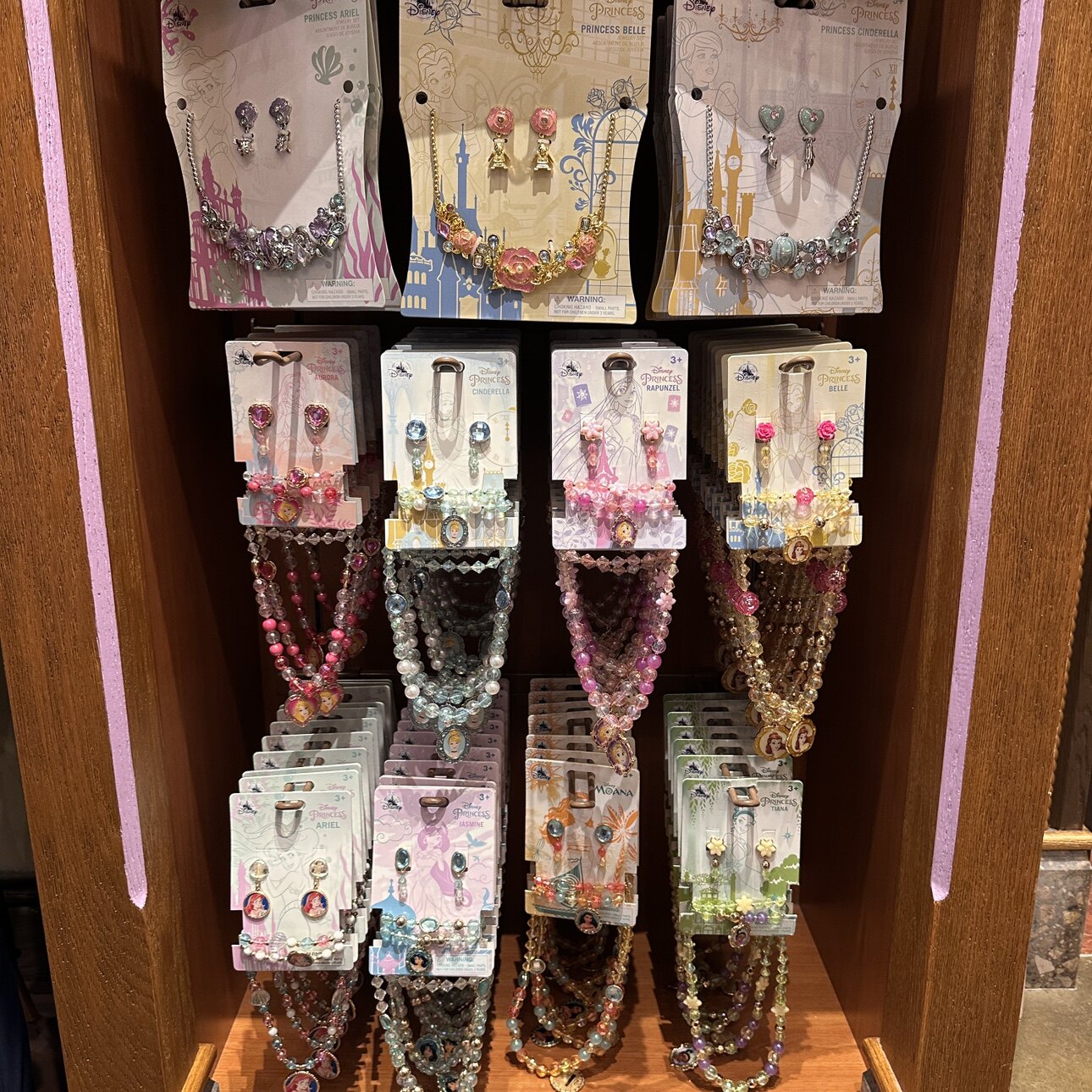长发茉莉美人鱼公主卡通儿童手链项链耳环饰品 过家家装扮 迪士尼