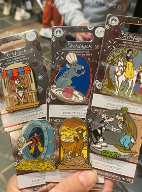 香港迪士尼 电影周年限定高飞白雪公主纪念卡通收藏pin 交换徽章