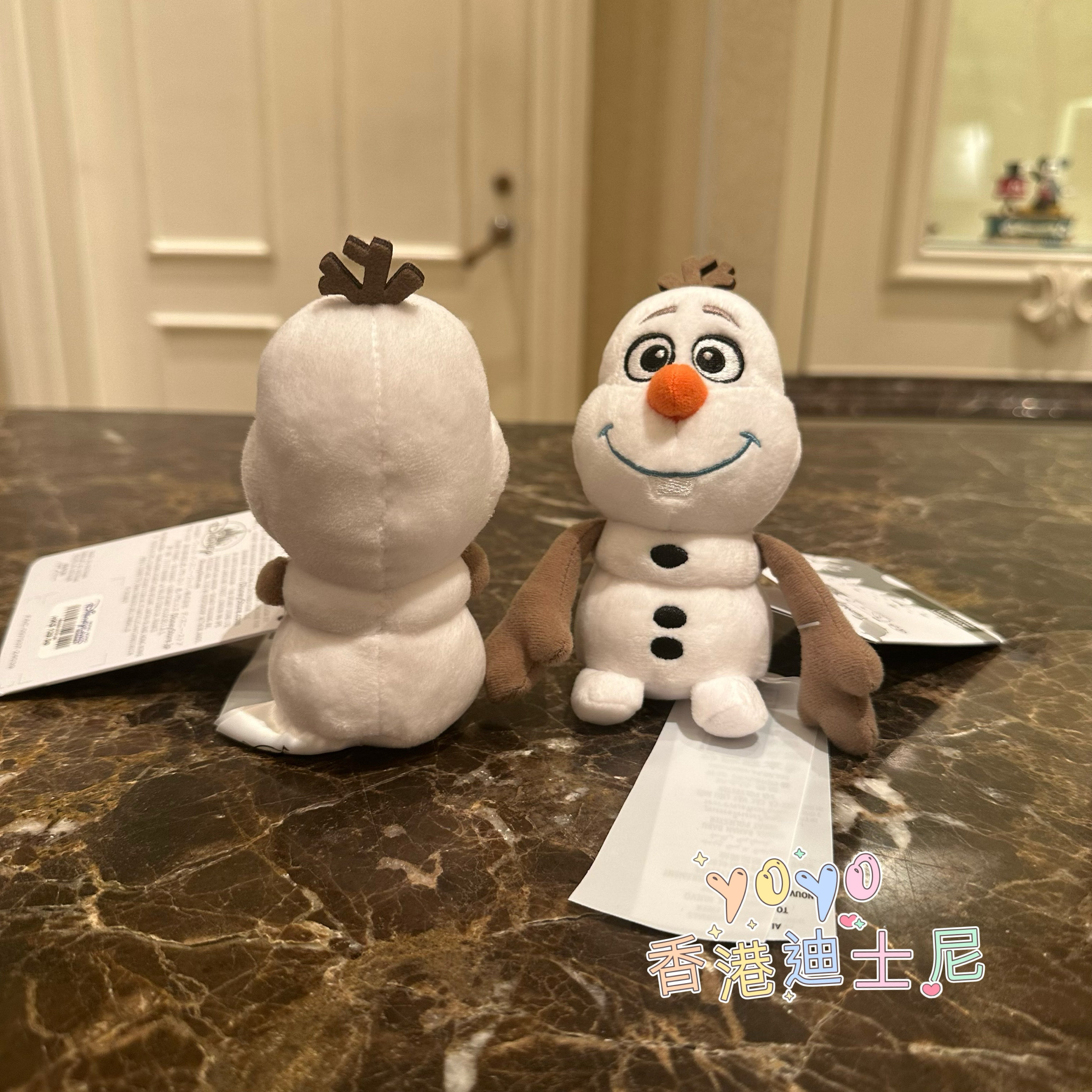 香港迪士尼乐园 冰雪奇缘 雪宝olaf卡通毛绒公仔冰箱贴 磁铁 吸贴