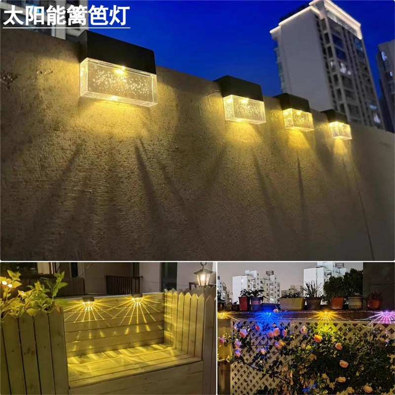 跨境太阳能台阶灯户外防s雨庭院柱头草坪花园氛围灯别墅大门篱笆