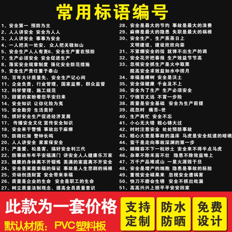 安全生产人人有责工厂车间大字标语墙贴标识牌矿山车间宣传语警示