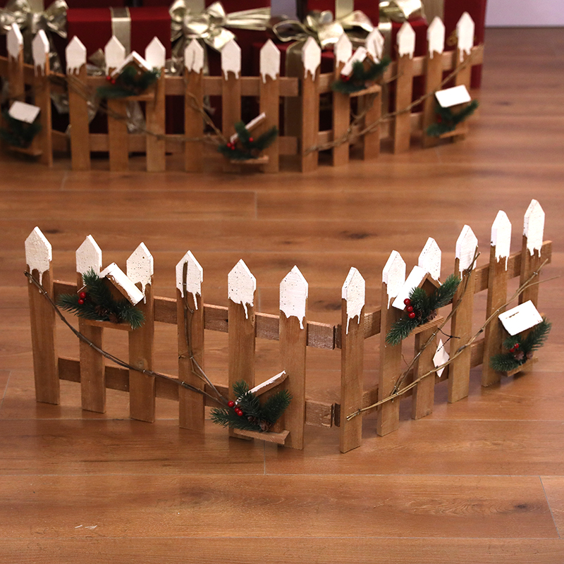 圣诞节装饰道具圣诞树栅栏围栏白色篱笆院子装饰庭W院室外木护栏