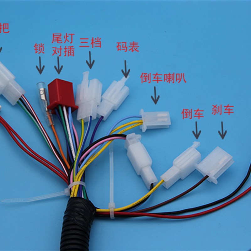 半篷单排全篷单排电动三o轮车大线总成全车线路4平方2.8/3.3米国